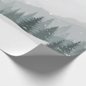 Friedlicher Winter – Minimalistisches Landschaftsd Geschenkpapier (Ecke)