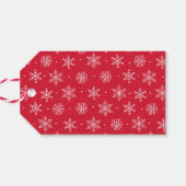 Friedlicher Winter | Roter Urlaub Geschenkanhänger (Rückseite Horizontal)