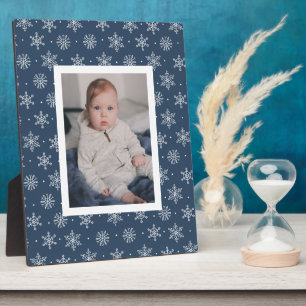 Friedlicher Winter-Schneeflocke Navy Fotoplatte