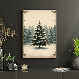 Friedlicher Winter-Wunderland-Feiertags-Wandkunst Poster