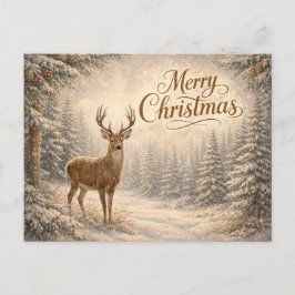 Friedlicher Winterhirsch Frohe Weihnachten 
