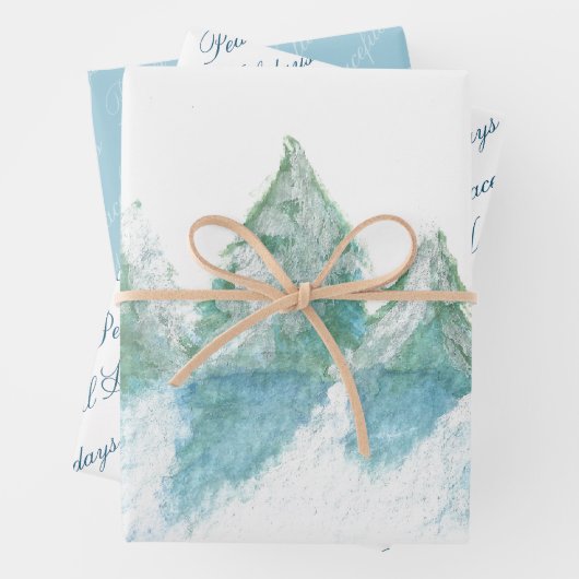Friedlicher Winterwald - Aquarellschrift Geschenkpapier Set (Beispiel)