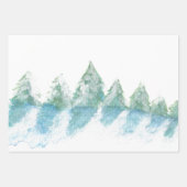 Friedlicher Winterwald - Aquarellschrift Geschenkpapier Set (Vorderseite)