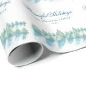 Friedlicher Winterwald - Aquarellschrift Weihnacht Geschenkpapier (Rolleneckpunkt)