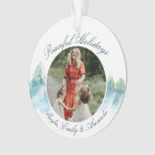 Friedlicher Winterwald - Foto für Wasserfarbskript Ornament (Vorderseite)