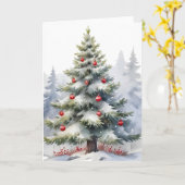 Friedlicher Winterwald-Weihnachtskarte – Schnee-Ki Karte (Gelbe Blume)
