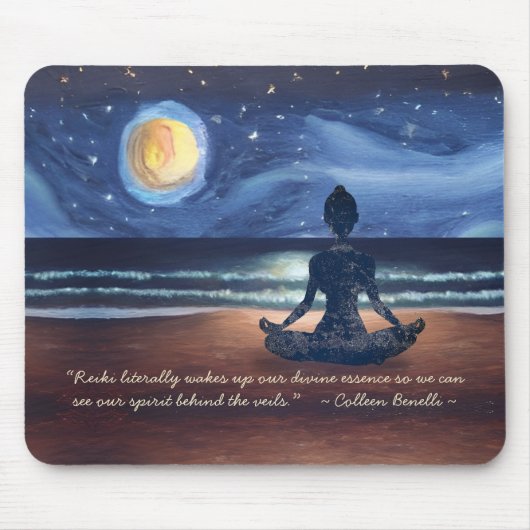Friedlicher Yoga Meditation Mondlicht Himmelsangeb Mousepad (Vorne)