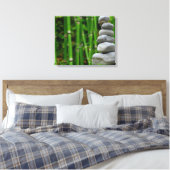 Friedlicher Zen-Rock-Stack und Bamboo-Canvas-Druck Leinwanddruck (Insitu (Schlafzimmer))