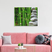 Friedlicher Zen-Rock-Stack und Bamboo-Canvas-Druck Leinwanddruck (Insitu (Wohnzimmer))