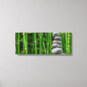 Friedlicher Zen-Rock-Stack und Bamboo-Canvas-Druck Leinwanddruck (Vorderseite)