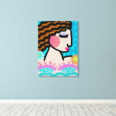 Friedliches Abstraktes Digitalportrait einer Frau Leinwanddruck (Insitu (Holzboden))