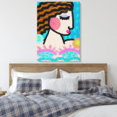 Friedliches Abstraktes Digitalportrait einer Frau Leinwanddruck (Insitu (Schlafzimmer))