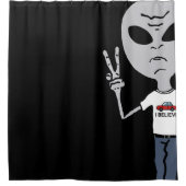 Friedliches alien duschvorhang (Vorderseite)