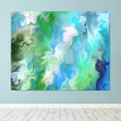 Friedliches Aquamarine Abstrakt 1,7 Leinwanddruck (Insitu (Holzboden))