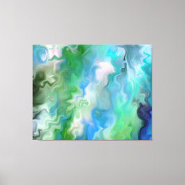 Friedliches Aquamarine Abstrakt 1,7 Leinwanddruck