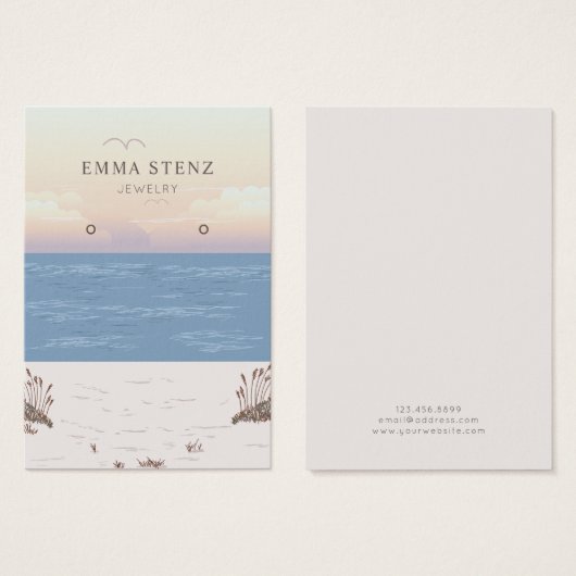 Friedliches Beach-Theme Earring-Display-Karte (Vorne & Hinten)
