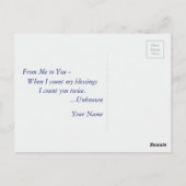 Friedliches Blau und Aquamarine Blüte Mandala Moti Postkarte (Rückseite)