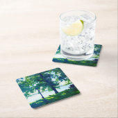 Friedliches Blau und grüner Tulaby Rechteckiger Pappuntersetzer (Vor Ort)