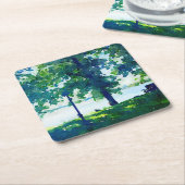 Friedliches Blau und grüner Tulaby Rechteckiger Pappuntersetzer (angewinkelt)