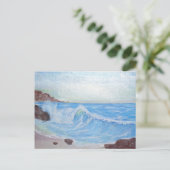 Friedliches blaues Meer Postkarte (Stehend Vorderseite)