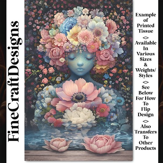 Friedliches blaues Skin Abbildung AG31 Seidenpapier