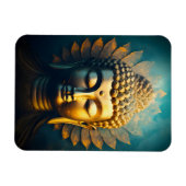 Friedliches Buddha Face Gold Art Antiquitätenposte Magnet (Horizontal)