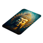 Friedliches Buddha Face Gold Art Antiquitätenposte Magnet (Linke Seite)
