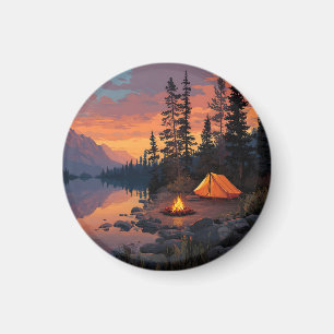Friedliches Camping am Bergsee Magnet