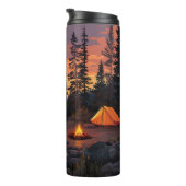 Friedliches Camping am Bergsee Thermosbecher (Nach rechts gedreht)