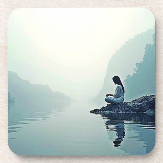 Friedliches Design der wasserseitigen Meditation Getränkeuntersetzer (Vorderseite)