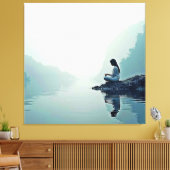 Friedliches Design der wasserseitigen Meditation Leinwanddruck (Insitu (Wohnzimmer))