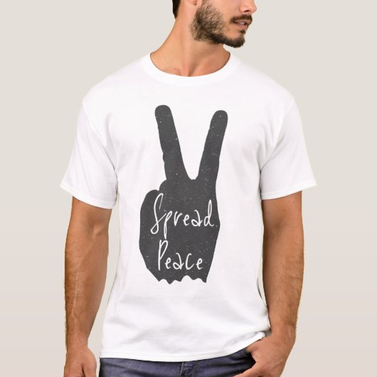 Friedliches Design mit Hand & Peace-Zeichen T-Shirt (Vorderseite)