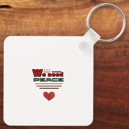 Friedliches Design Schlüsselanhänger (Rückseite)