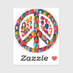 Friedliches Diversity Global Unity Peace Sign Desi Aufkleber