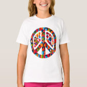 Friedliches Diversity Global Unity Peace Sign Desi T-Shirt (Vorderseite)