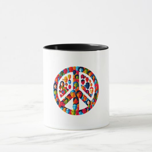 Friedliches Diversity Global Unity Peace Sign Desi Tasse (Zentrum)