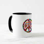 Friedliches Diversity Global Unity Peace Sign Desi Tasse (Vorderseite Links)