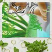 Friedliches Dschungel-Tiger-Küchen-Tuch Handtuch (Gefaltet)