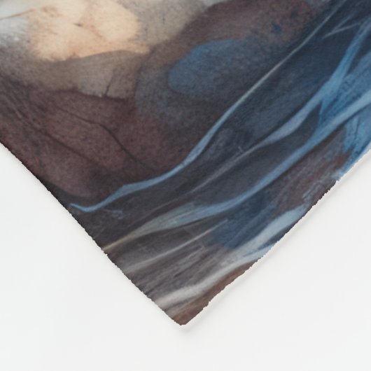 Friedliches Flussufer mit Wolfsfreund Fleecedecke (Ecke)