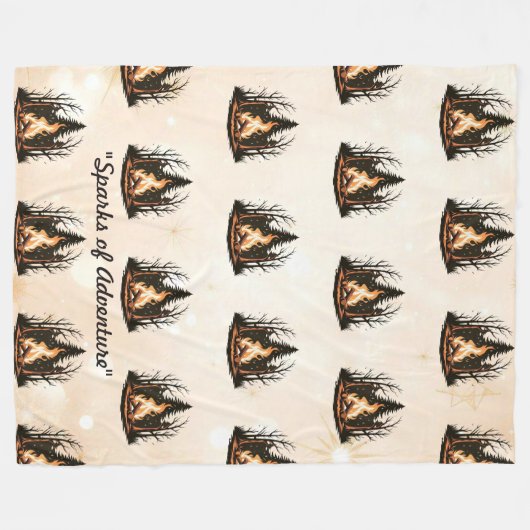 "Friedliches Funkdesign" Fleecedecke (Vorderseite (Horizontal))