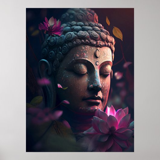Friedliches Gesicht Buddhas | Art Poster (Vorne)