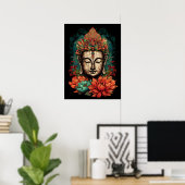 Friedliches Gesicht Buddhas | Digital Art Poster (Heimbüro)