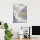 Friedliches Gloom Wasserfarbenwelt Landschaft Poster (Heimbüro)