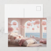 Friedliches Haus mit Quellyfish Lanterns Postkarte (Vorne/Hinten)