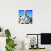 Friedliches Hawaii Buddha Foto Exhale Zitatskript Poster (Heimbüro)