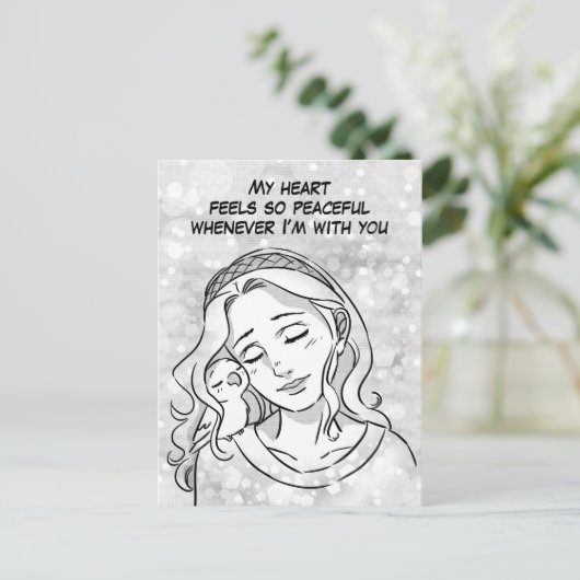 Friedliches Herz Postkarte (Stehend Vorderseite)