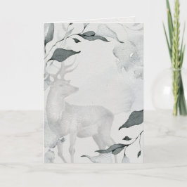 Friedliches Hirsch mit rustikaler Wasserfarbe Karte