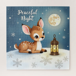 Friedliches Hirsch-Puzzle für die Nacht Puzzle