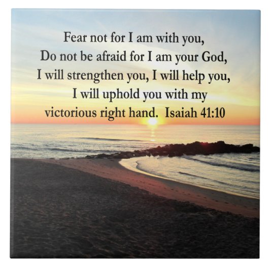FRIEDLICHES ISAIAH 41:10 SONNENRISE-FOTO FLIESE (Vorderseite)