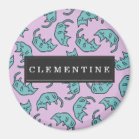 Friedliches Kitty Pattern mit Vorname